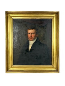 AMERICAN SCHOOL (Early to Mid-19th Century,), Portrait of a young gentleman., Oil on canvas, 30" x