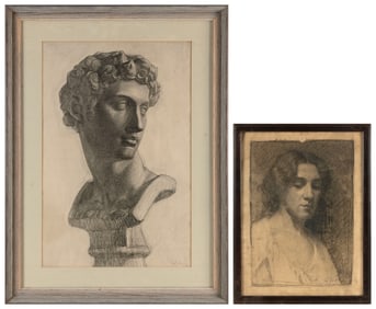 PAUL ALFRED DOUGLAS (Connecticut, 1888-1912), Two charcoal figural sketches:, Framed to 29" x 21".