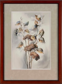 JOHN CUTHBERT HARE (Massachusetts/Florida, 1908-1978), Still life of milkweed., Watercolor on paper,