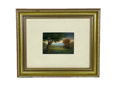 JANE BLOODGOOD-ABRAMS (New York, 1963-), "Woodstock View"., Pastel on paper, 4.5" x 6.5". Framed.