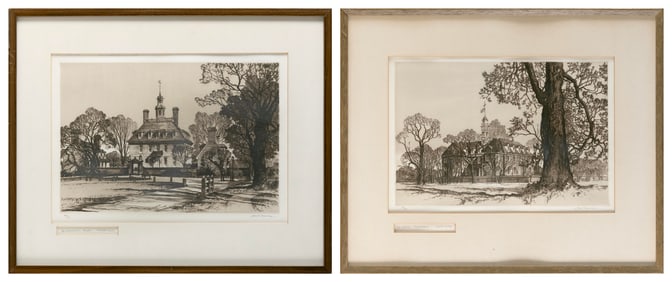 SAMUEL CHAMBERLAIN (Massachusetts/Iowa, 1895-1975), Two prints of Williamsburg, Virginia