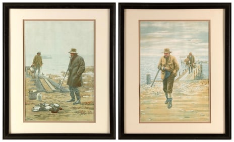 ARTHUR BURDETT FROST (Pennsylvania/California, 1851-1928), Pair of hunting lithographs:, 16" x 11"