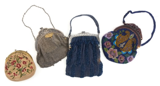 FOUR VINTAGE HANDBAGS Early 20th Century