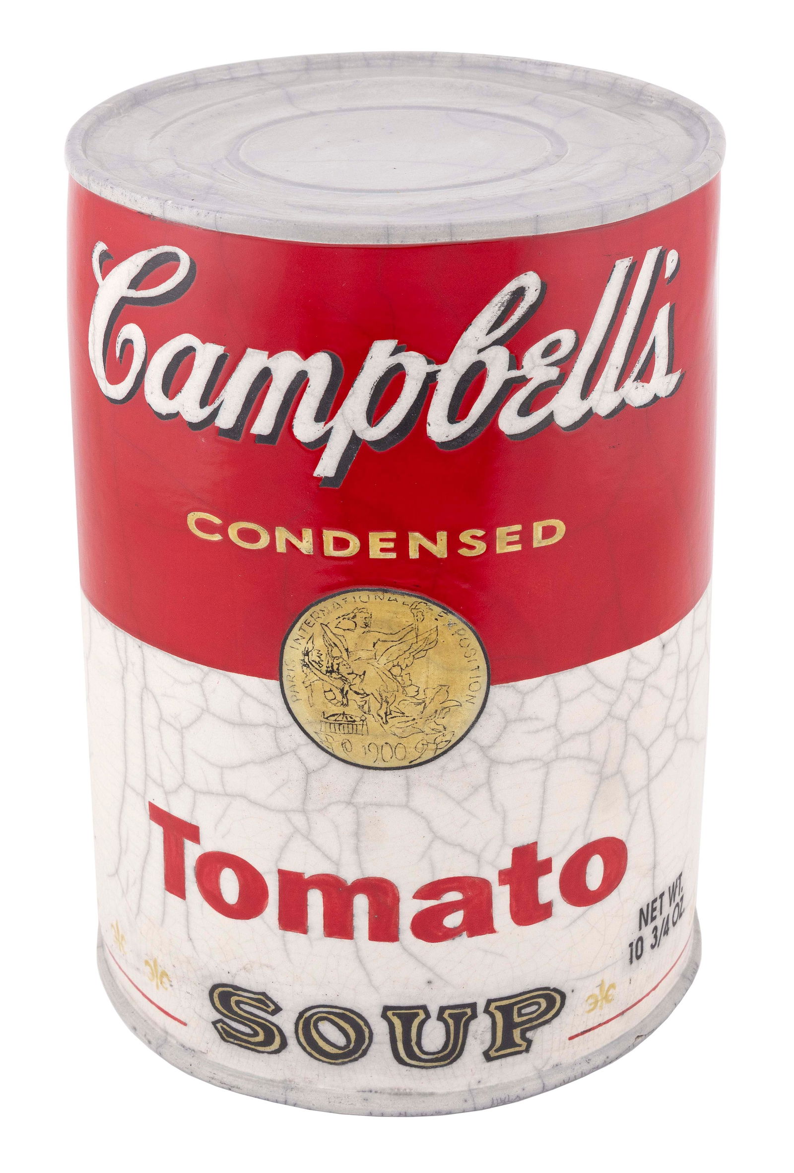 KAREN SHAPIRO (America, 1947-), Campbell's Soup (2009)., Raku-fired ceramic sculpture, height 13.5". (1 of 4)