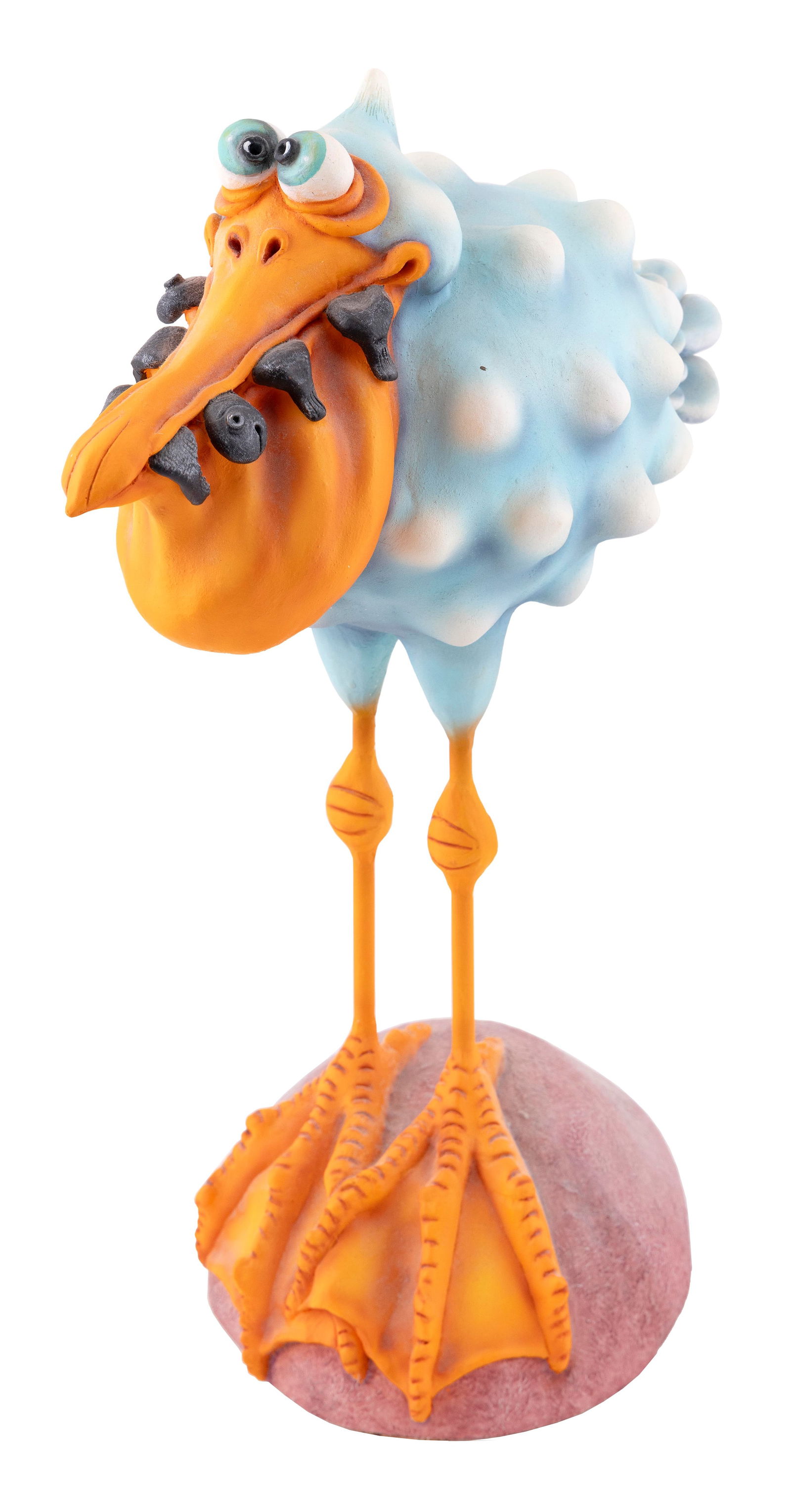 TODD WARNER (America, 1945-2022), Pelican with a fish in its mouth., Mixed media, height 19.75".: TODD WARNERAmerica, 1945-2022Pelican with a fish in its mouth. From the Feathered Friends series. Signed, dated and numbered on base "Todd J. Warner 2006 12/100".Mixed media, height 19.75". Approximat