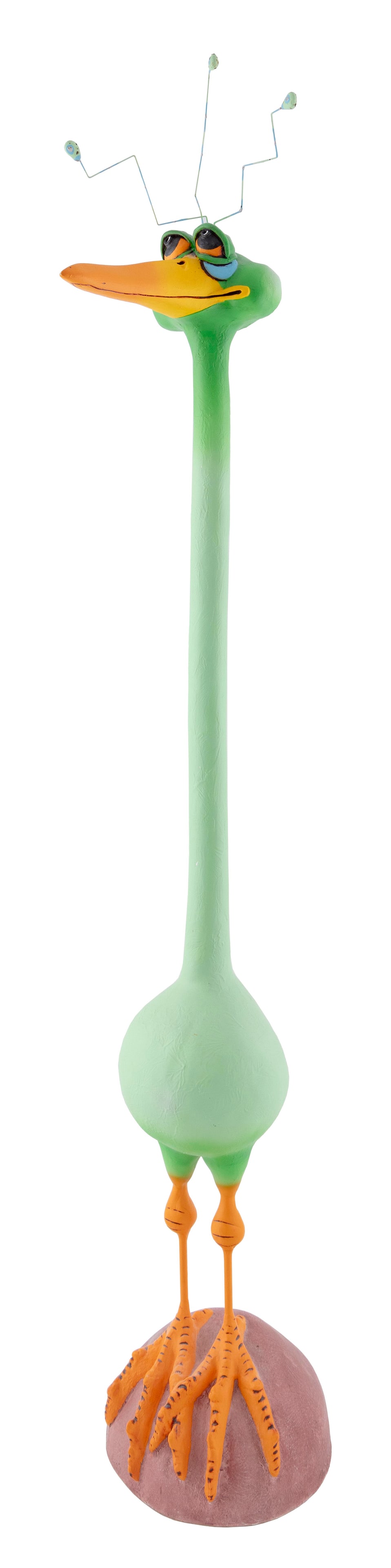 TODD WARNER (America, 1945-2022), "Wake Up" (in green)., Mixed media, height 42".: TODD WARNERAmerica, 1945-2022"Wake Up" (in green). From the Feathered Friends series. Signed, dated and numbered on base "Todd J. Warner 2001-2006 119/150".Mixed media, height 42". Approximately 14 po