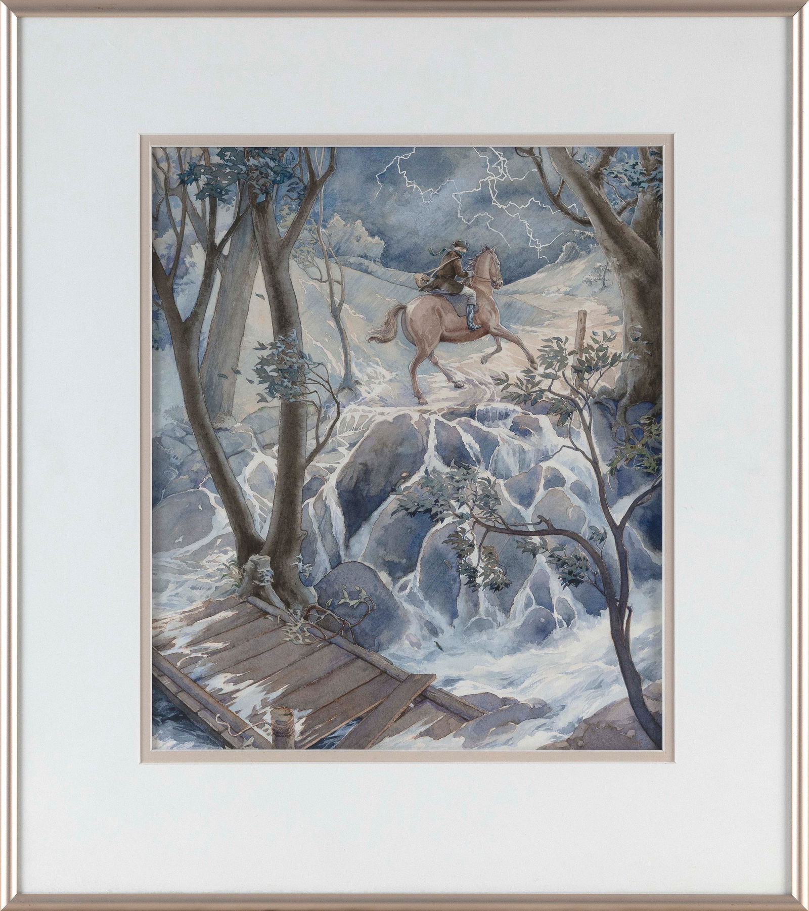 GARY A. LIPPINCOTT (Massachusetts, 1953-), "Caesar Rodney's Ride"., Watercolor on paper, 13" x 11" (1 of 2)
