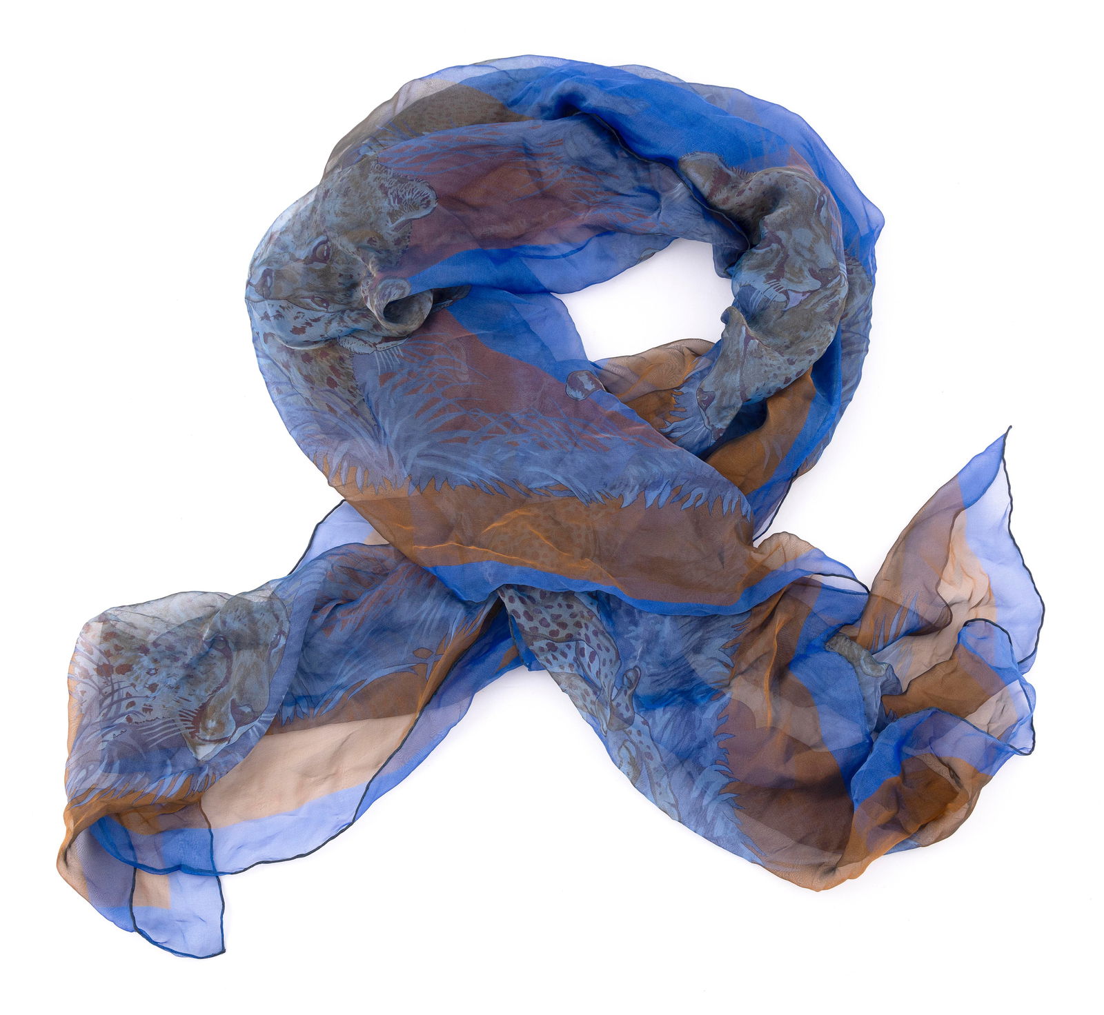 HERMES "GUEPARDS" SILK SCARF 55" x 55" (140cm x 140cm). (1 of 3)