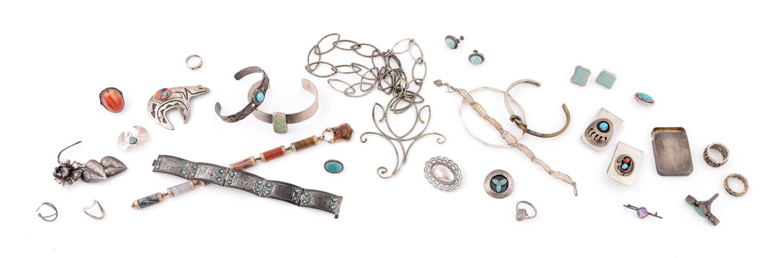 THIRTY-SIX PIECES OF SILVER JEWELRY Approx. 238.51 total dwt. (1 of 1)
