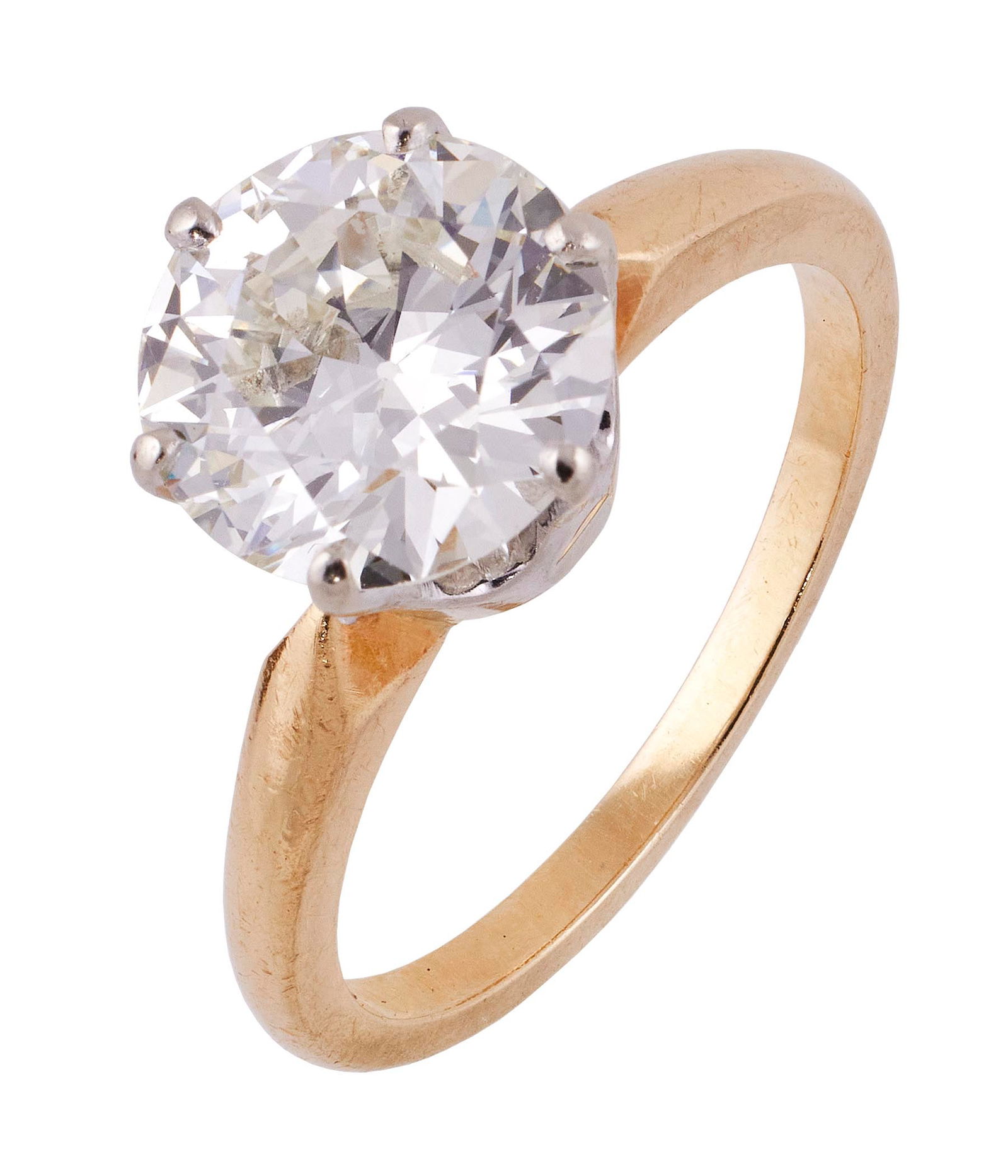 14KT YELLOW AND WHITE GOLD AND DIAMOND SOLITAIRE RING Approx. 2.18 total dwt. (1 of 1)