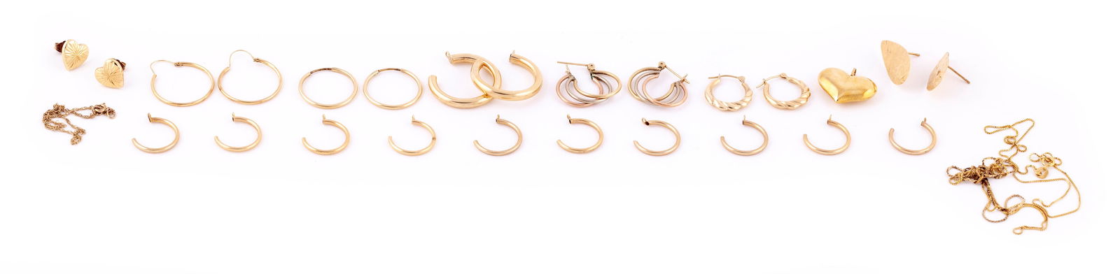 TWENTY-EIGHT PIECES OF 14KT YELLOW GOLD JEWELRY Approx. 7.70 total dwt. (1 of 1)