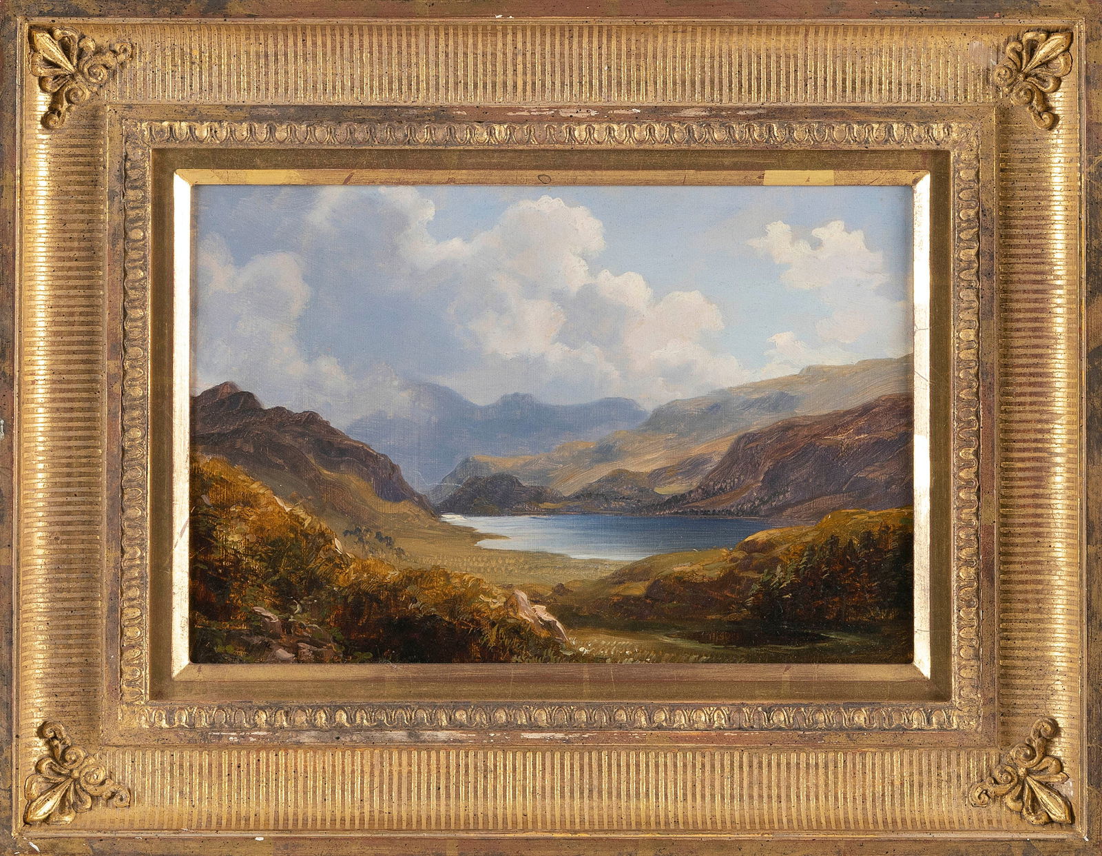 RUSSELL SMITH (Pennsylvania/Scotland, 1812-1896), "Mountains with Lake, Llyn Dinas North Wales (1 of 2)