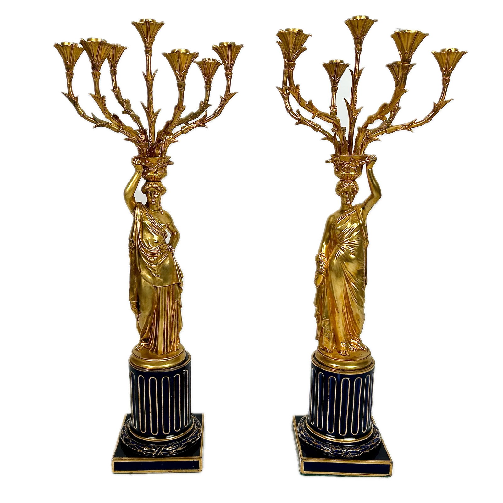 LOUIS VALENTIN ELIAS ROBERT (France, 1821-1874), Matched pair of left and right gilt-bronze (1 of 2)