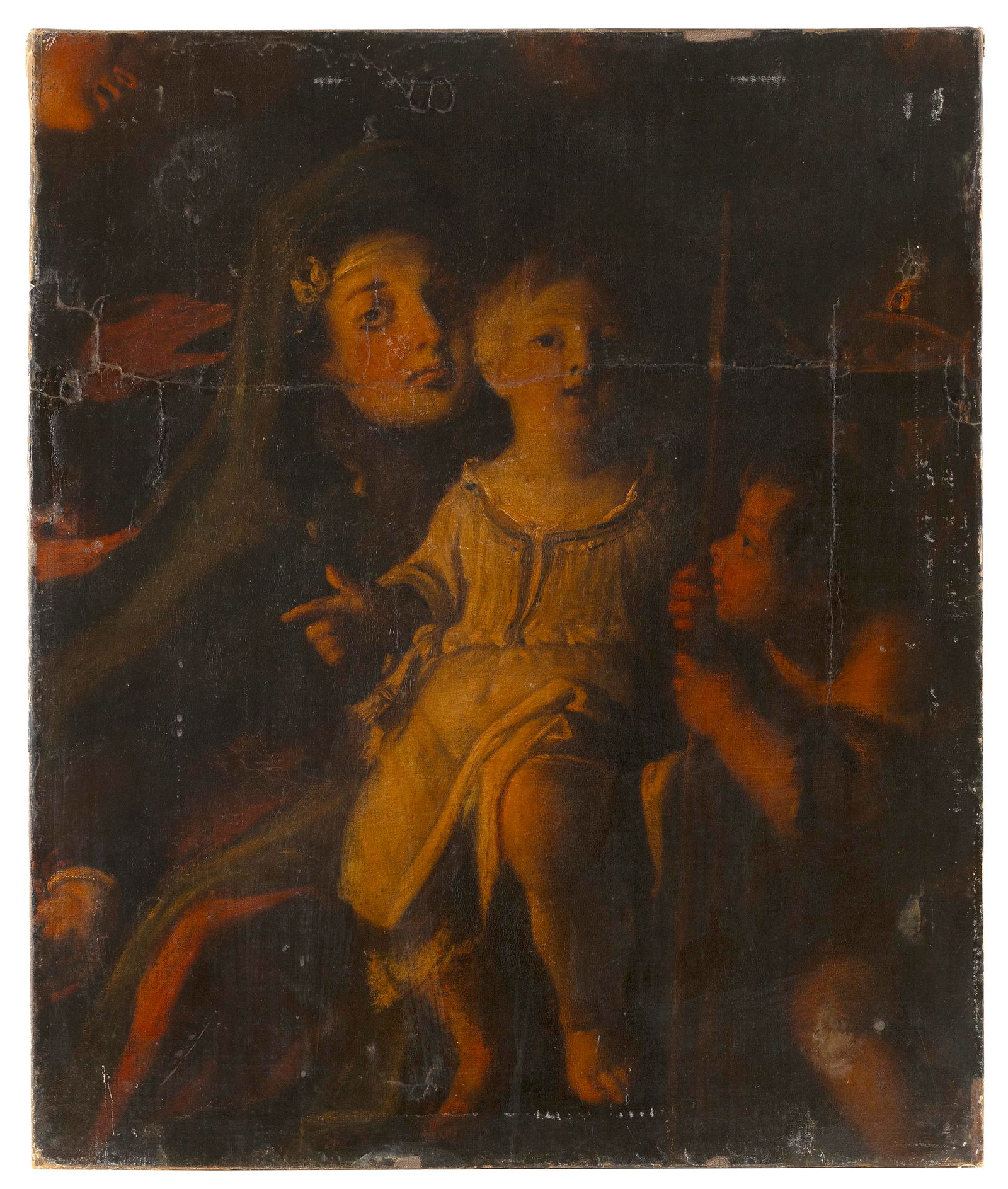 CONTINENTAL SCHOOL (19th Century,), Portrait of a mother and her children., Oil on canvas, 36" x (1 of 6)