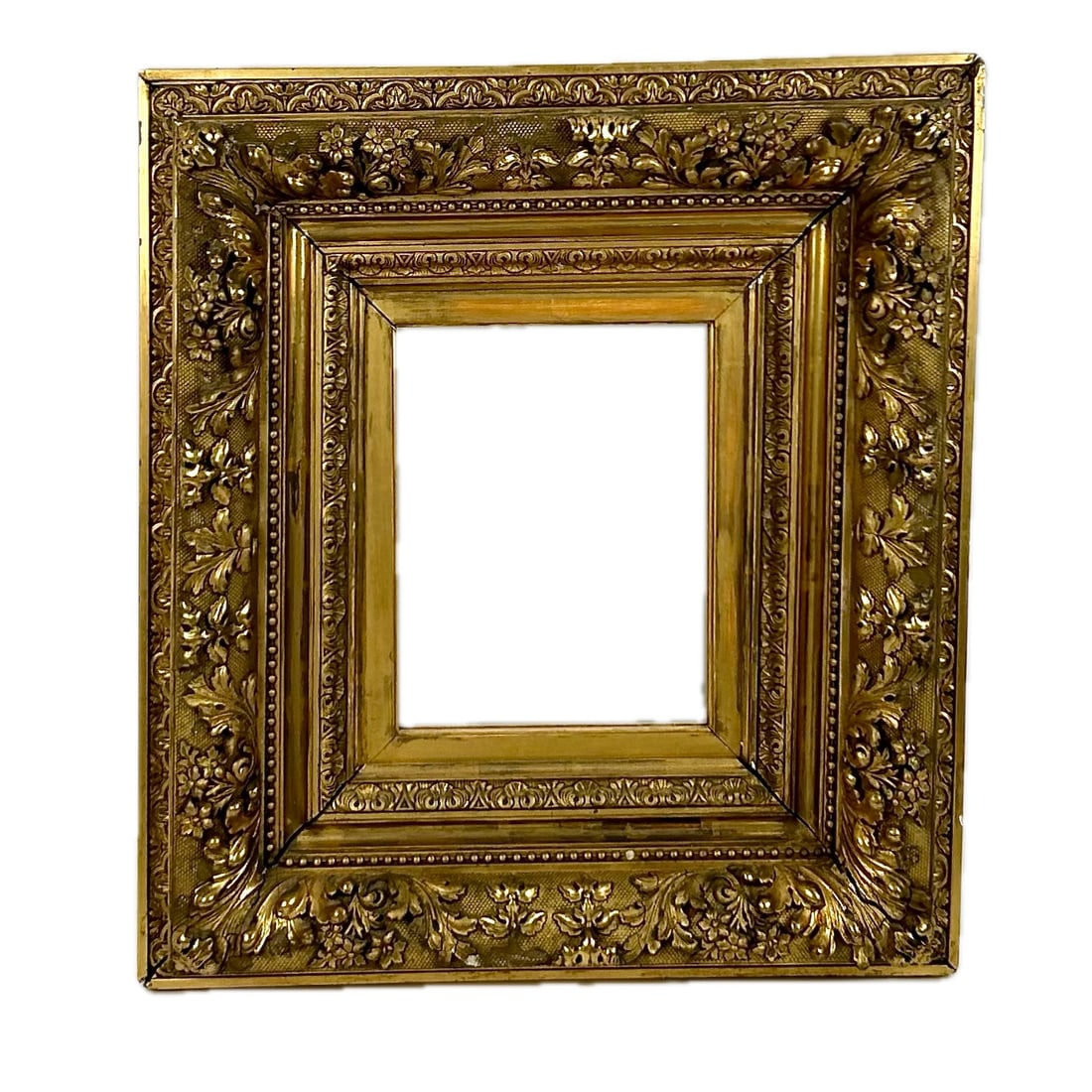 ORNATE GILT PICTURE FRAME 19th Century 23.5" x 21.5". Aperture 8.75" x 9.5" or 10.75" x 12.75" with (1 of 2)