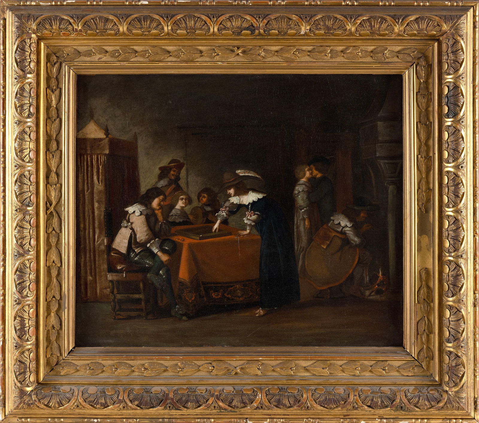 DUTCH SCHOOL (19th Century,), Tavern scene., Oil on canvas, 17" x 23.25". Framed 29" x 33". (1 of 2)