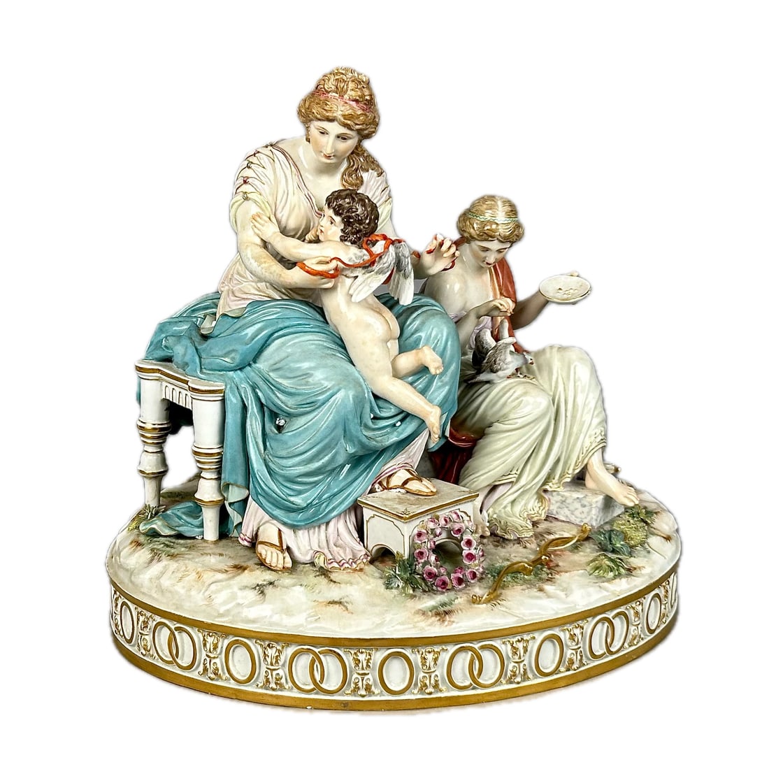 MEISSEN PORCELAIN FIGURE GROUP 19th Century Height 13.5". (1 of 8)