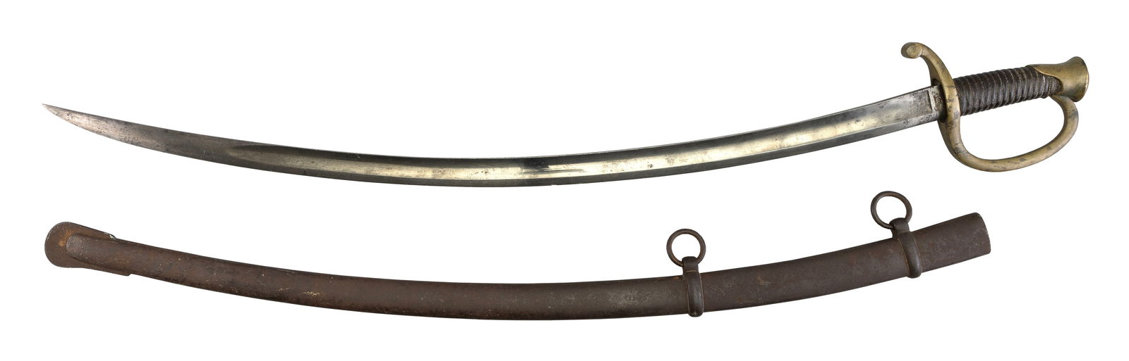U.S. HEAVY CAVALRY SWORD Dated 1849 Length of blade 32". Total length 37". (1 of 2)