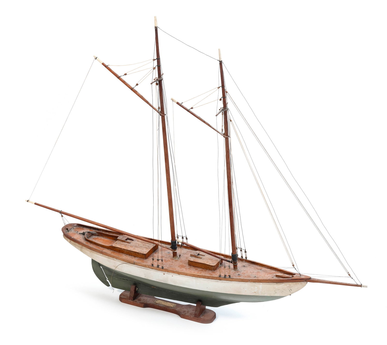 POND MODEL OF THE TWO-MASTED "WANDERER" OF BAR HARBOR Early 20th Century Height approx. 43". Length (1 of 1)