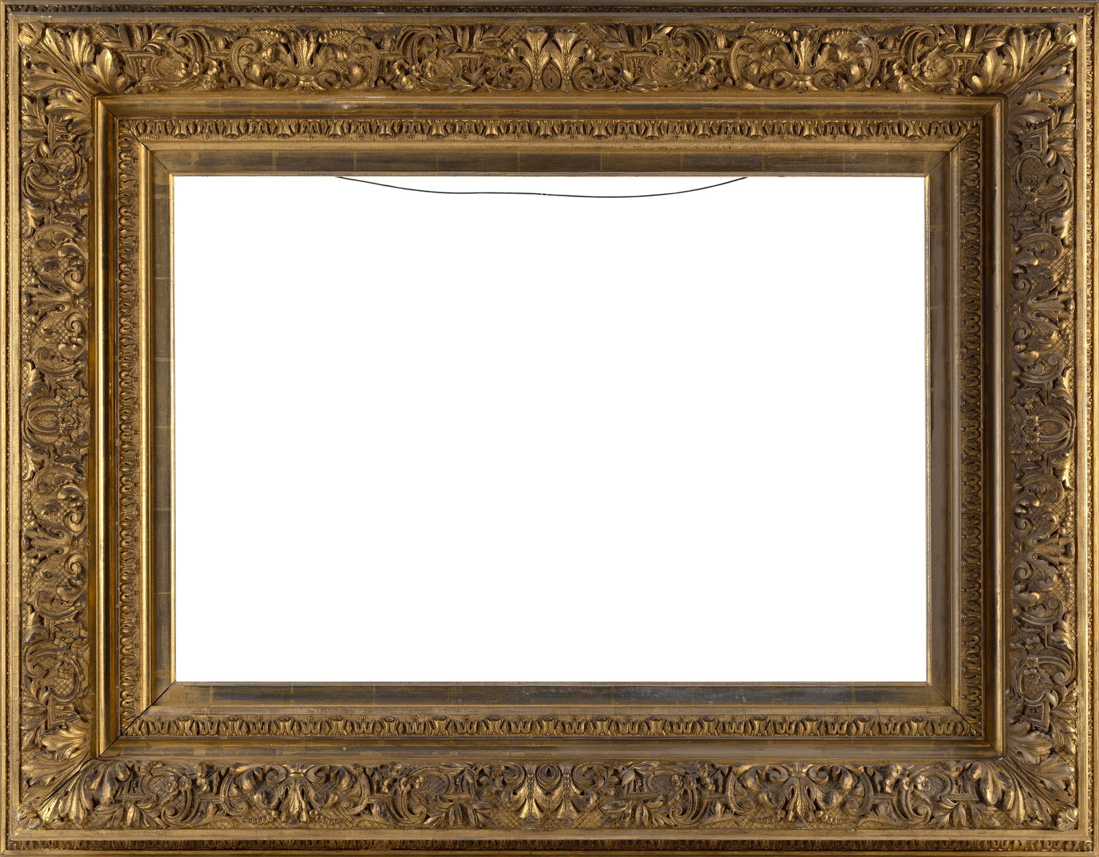 CARVED AND GILDED FRAME BY THOMAS A. WILMURT 19th Century Rabbet 20.5" x 30.25". Overall 33.5" x (1 of 2)