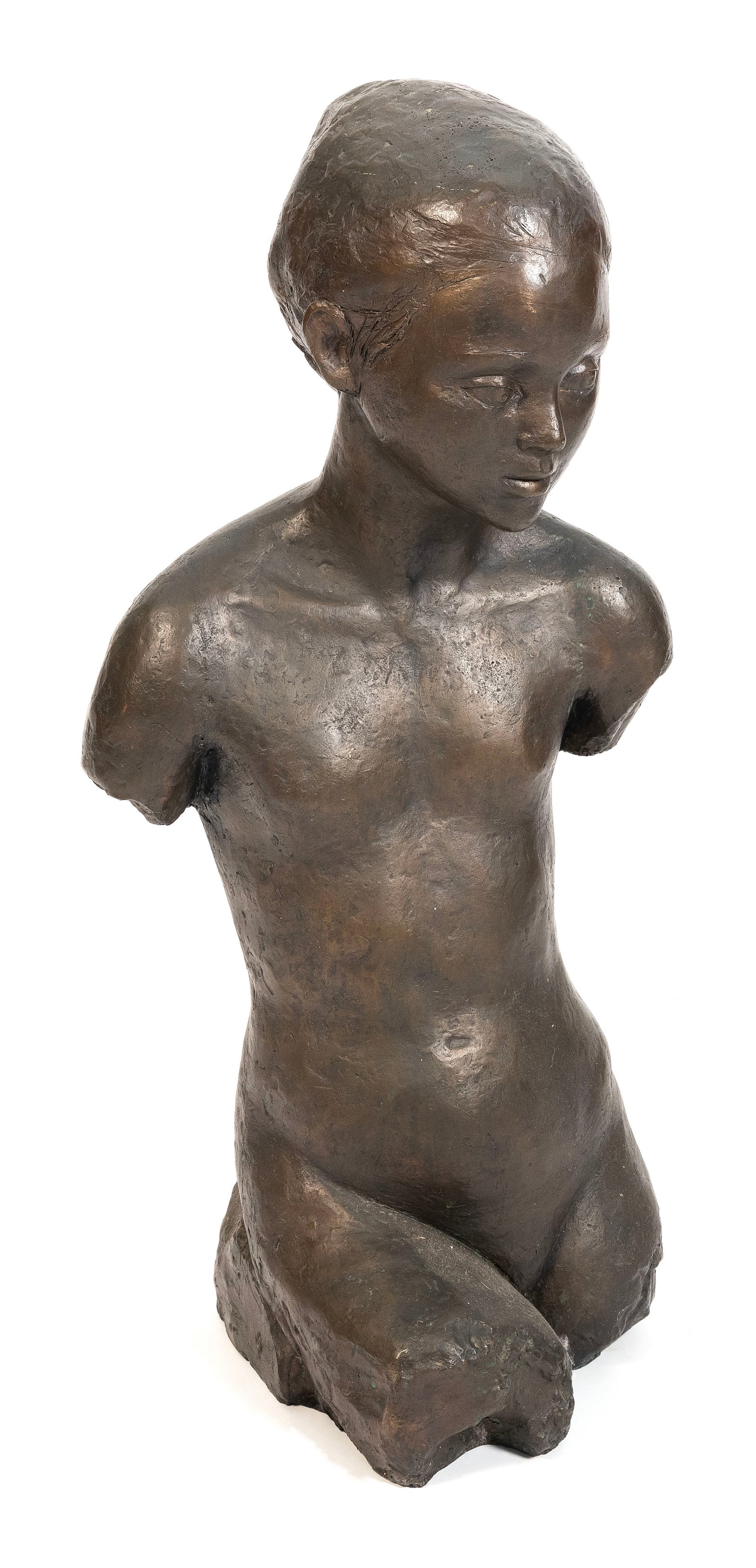 FIORE DE HENRIQUEZ (Italy/England, 1921-2004), Torso of a female nude., Bronze, height 30".: FIORE DE HENRIQUEZ Italy/England, 1921-2004 Torso of a female nude. Signed on base "Fiore 57". Bronze, height 30".