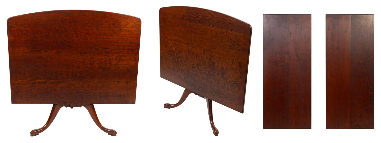 ELDRED WHEELER TWO-PART DINING TABLE Massachusetts, 20th Century Height 30". Length 72" plus two 20": ELDRED WHEELER TWO-PART DINING TABLEMassachusetts, 20th CenturyIn cherry. Eldred Wheeler stamp on underside. Includes two leaves, slides and pads.Height 30". Length 72" plus two 20" leaves. Width 48".