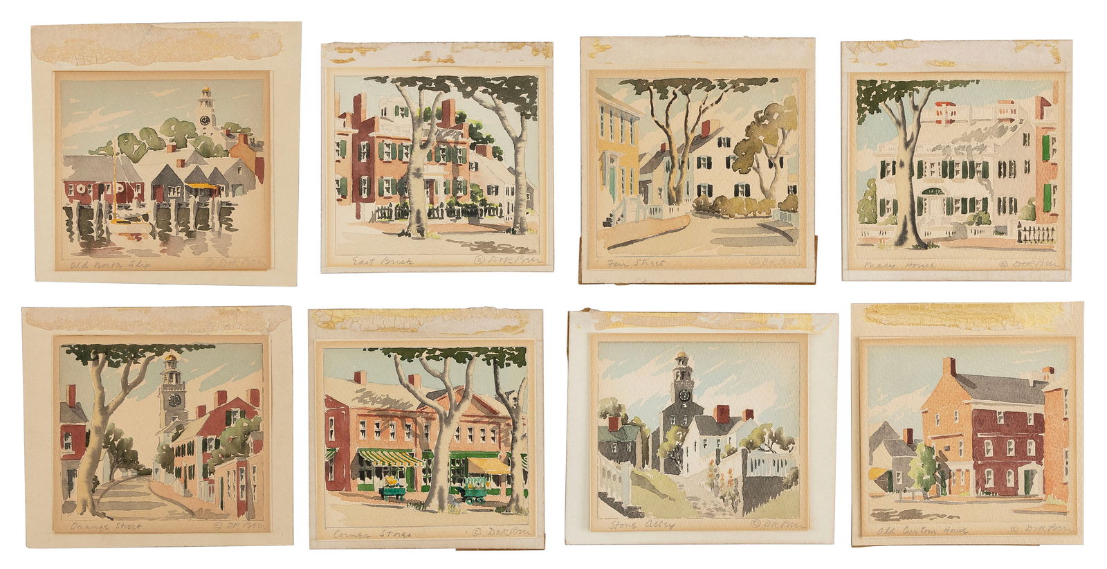 DORIS & RICHARD BEER (Massachusetts, Mid-20th Century), Eight views of Nantucket, Massachusetts:, (1 of 1)