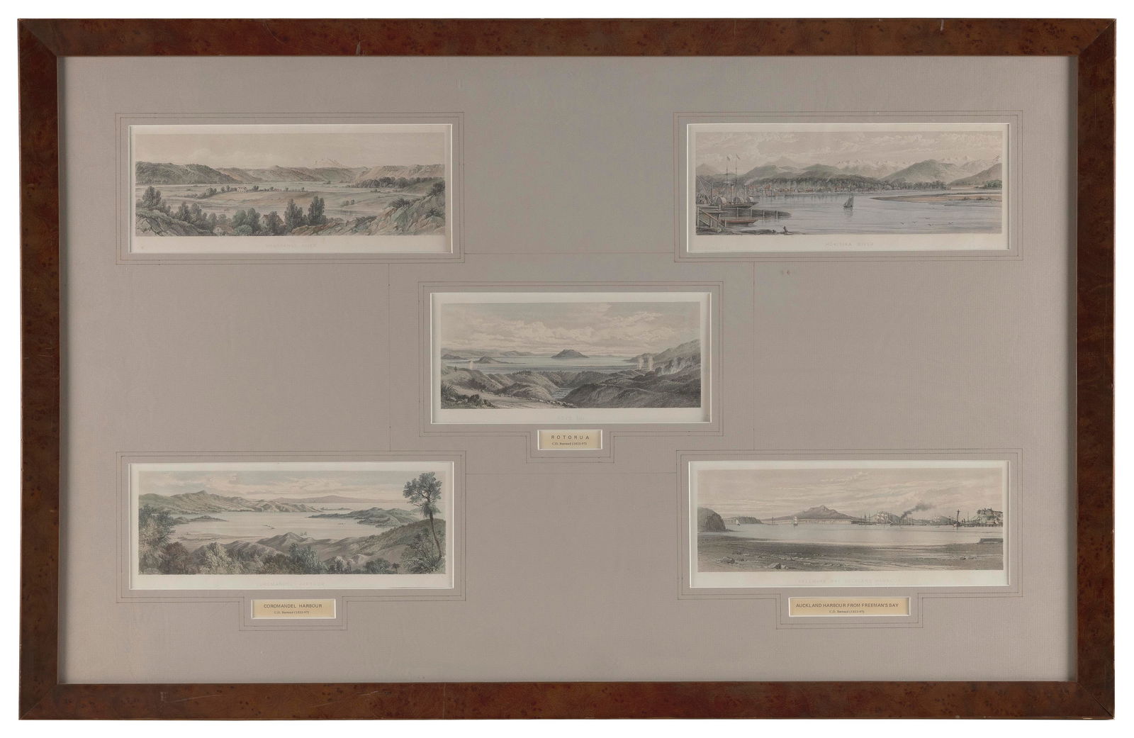 AFTER CHARLES DECIMUS BARRAUD (New Zealand/United Kingdom, 1822-1897), Five port views from New (1 of 2)