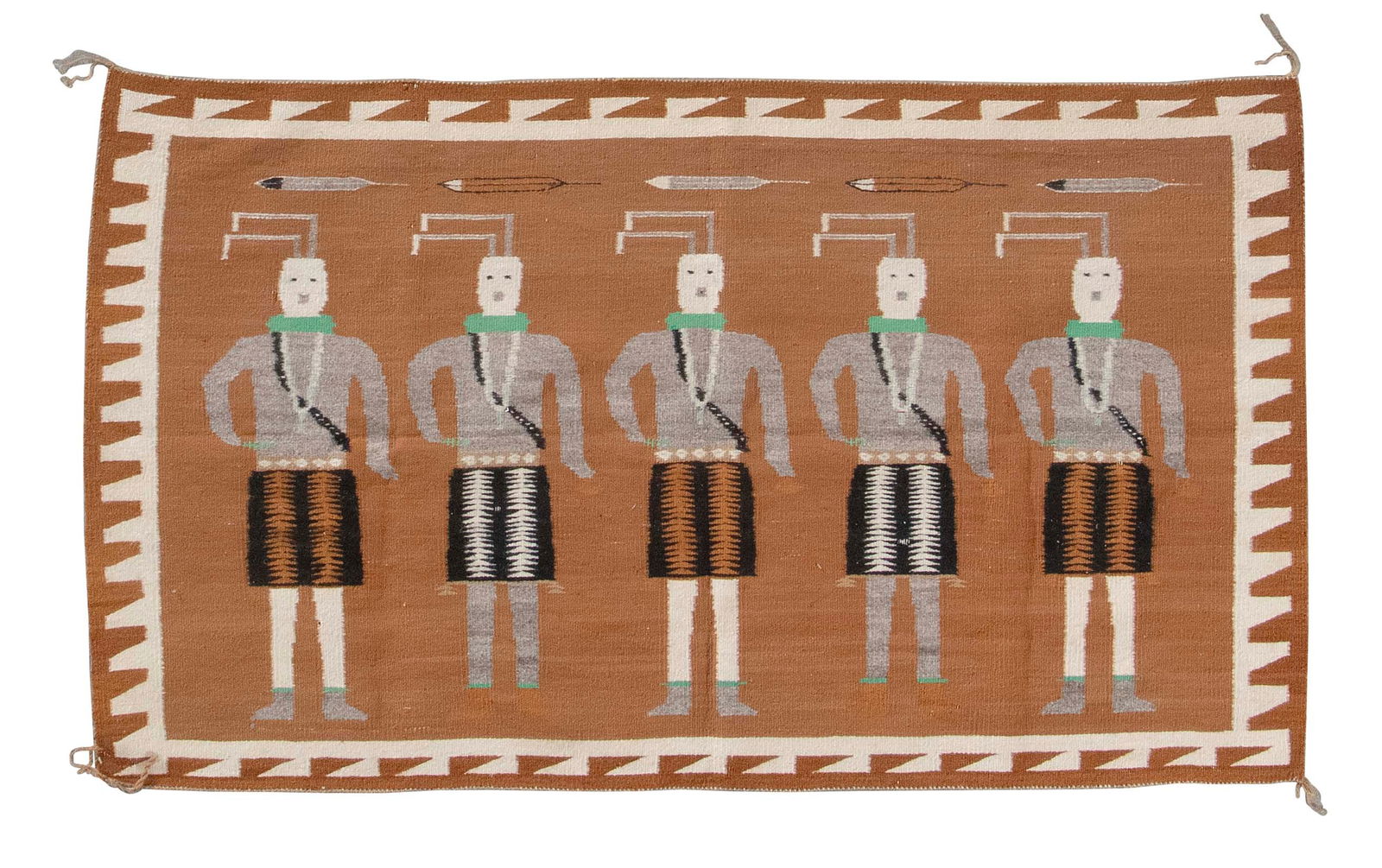 NATIVE AMERICAN YEI RUG 20th Century 2'8" x 4'7". (1 of 1)