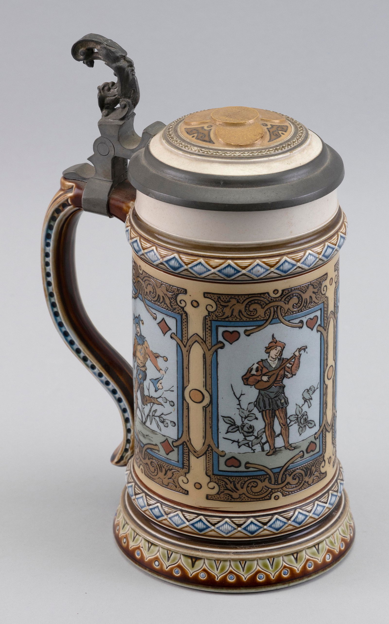 METTLACH HALF-LITER STEIN #1797 Early 20th Century Height 8". (1 of 3)