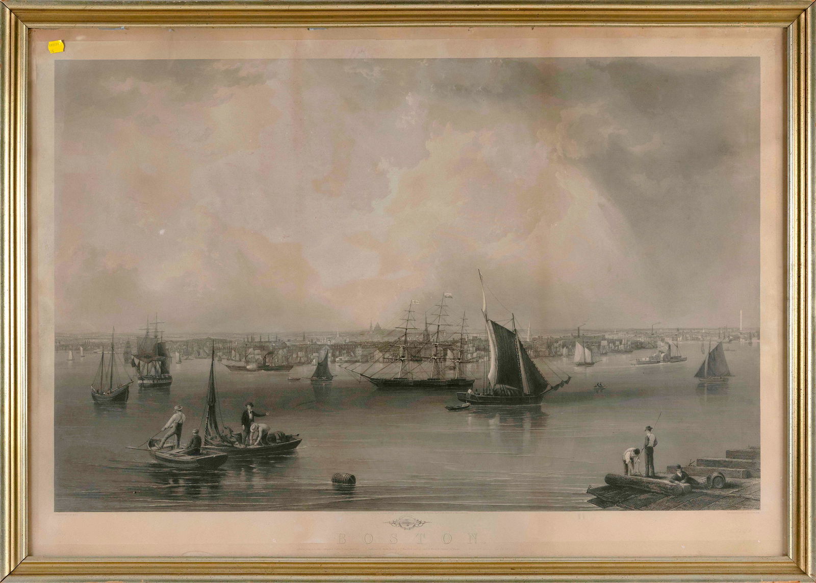 J.W. HILL LITHOGRAPH OF BOSTON 19th Century On paper, 27" x 40". Framed 31.5" x 44.5". (1 of 2)
