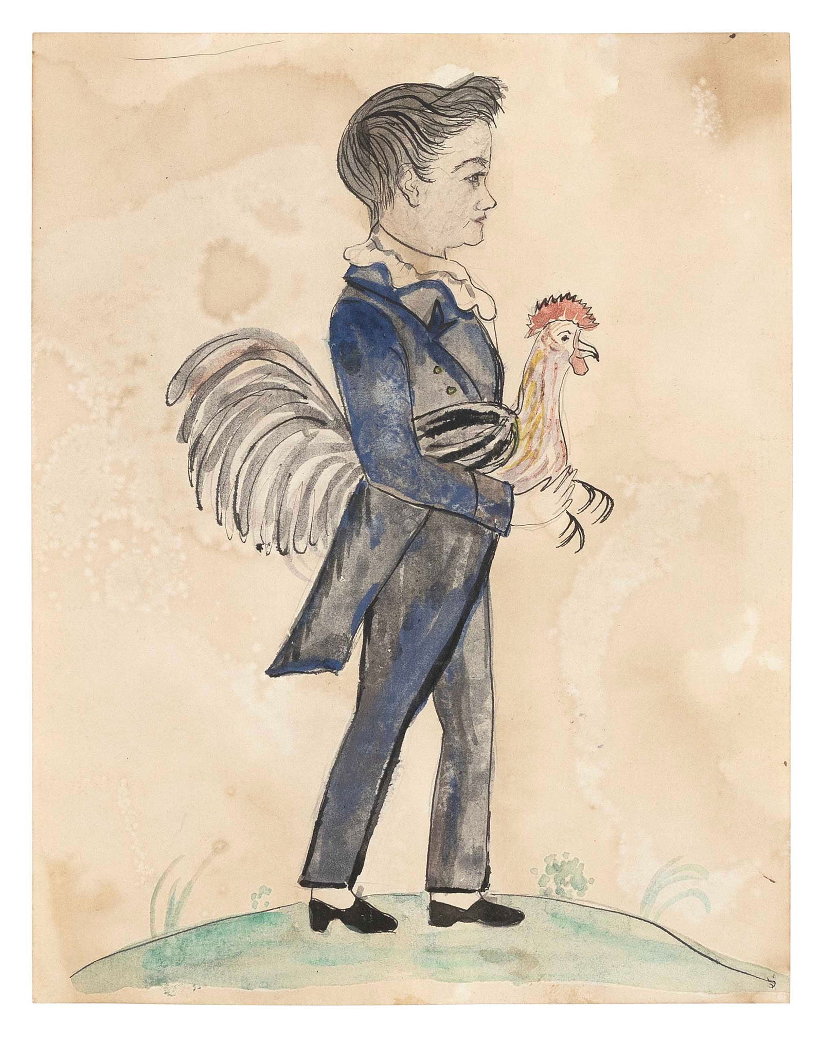 AFTER JACOB MAENTEL (Pennsylvania/Maryland/Indiana/Germany, 1763-1863), Similar to "Boy Holding a (1 of 1)