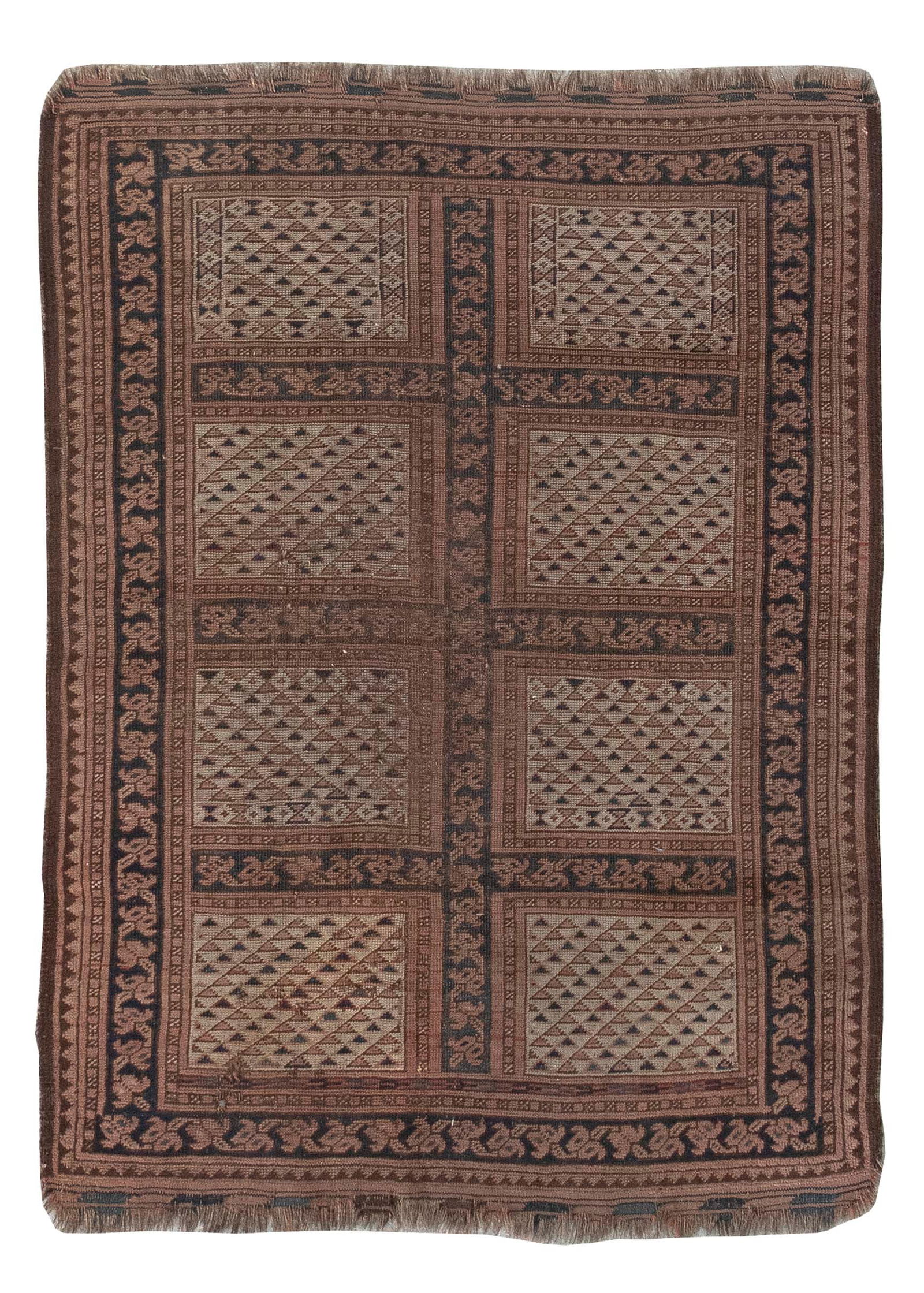 TRIBAL SCATTER RUG: 3'7" X 4'9" Mid-20th Century (1 of 1)