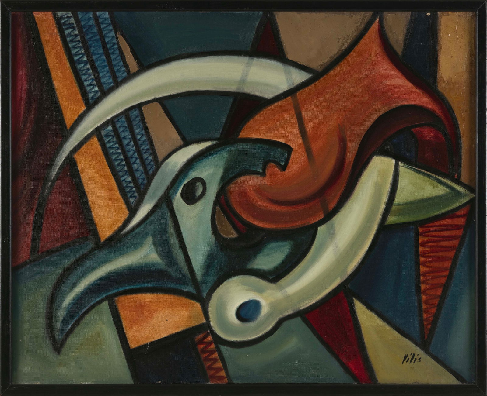 VILIS CIESNIEKS (Illinois/Wisconsin/Europe, 1908-1989), Abstract., Oil on canvas, 24" x 30". Framed (1 of 2)