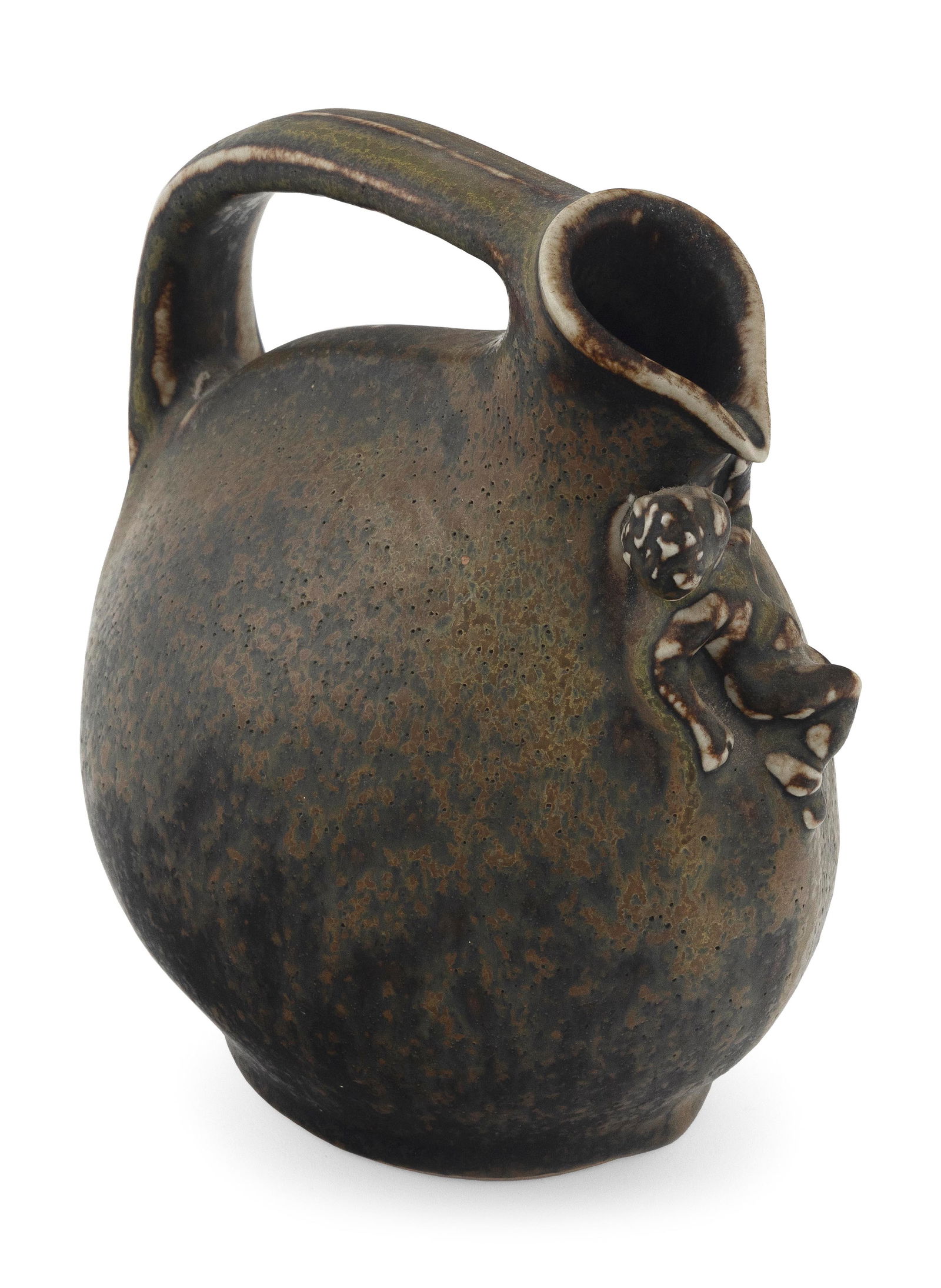 BODE WILLUMSEN FOR ROYAL COPENHAGEN STONEWARE PITCHER Denmark, 1895-1987 Height 9". (1 of 3)