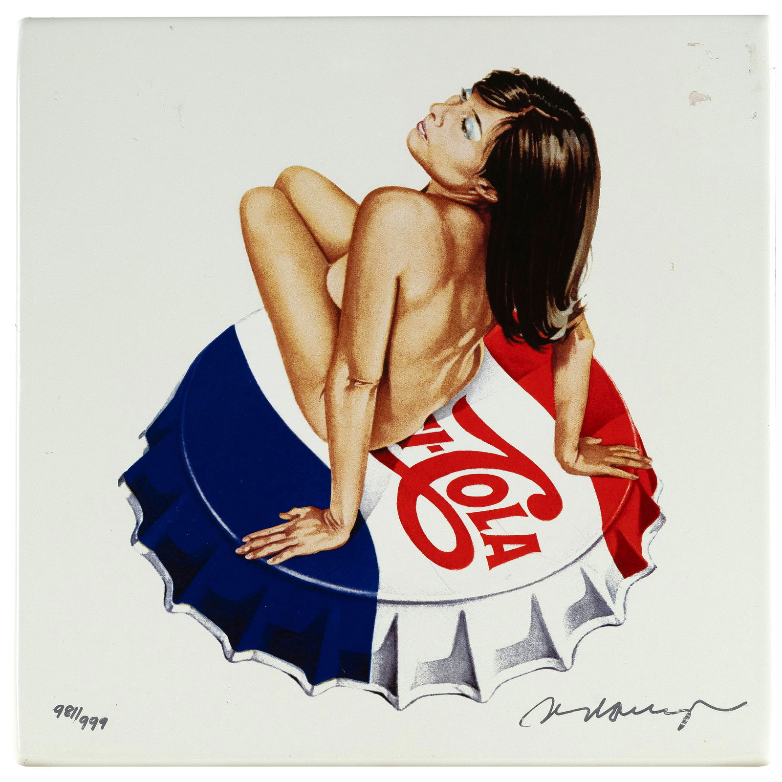 MEL (MELVIN JOHN) RAMOS (California, 1935-2018), “Lola Cola", 2005., Enamel print on aluminum, (1 of 2)