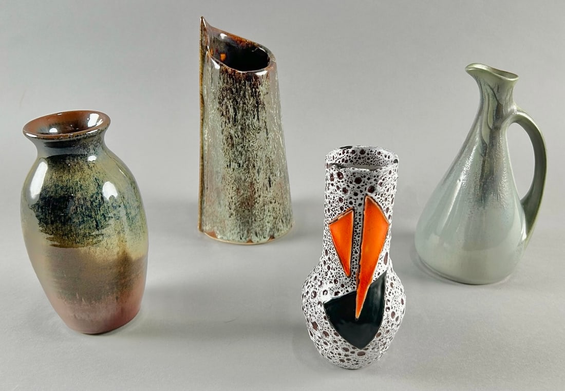 FOUR ART POTTERY VESSELS 20th Century (1 of 3)