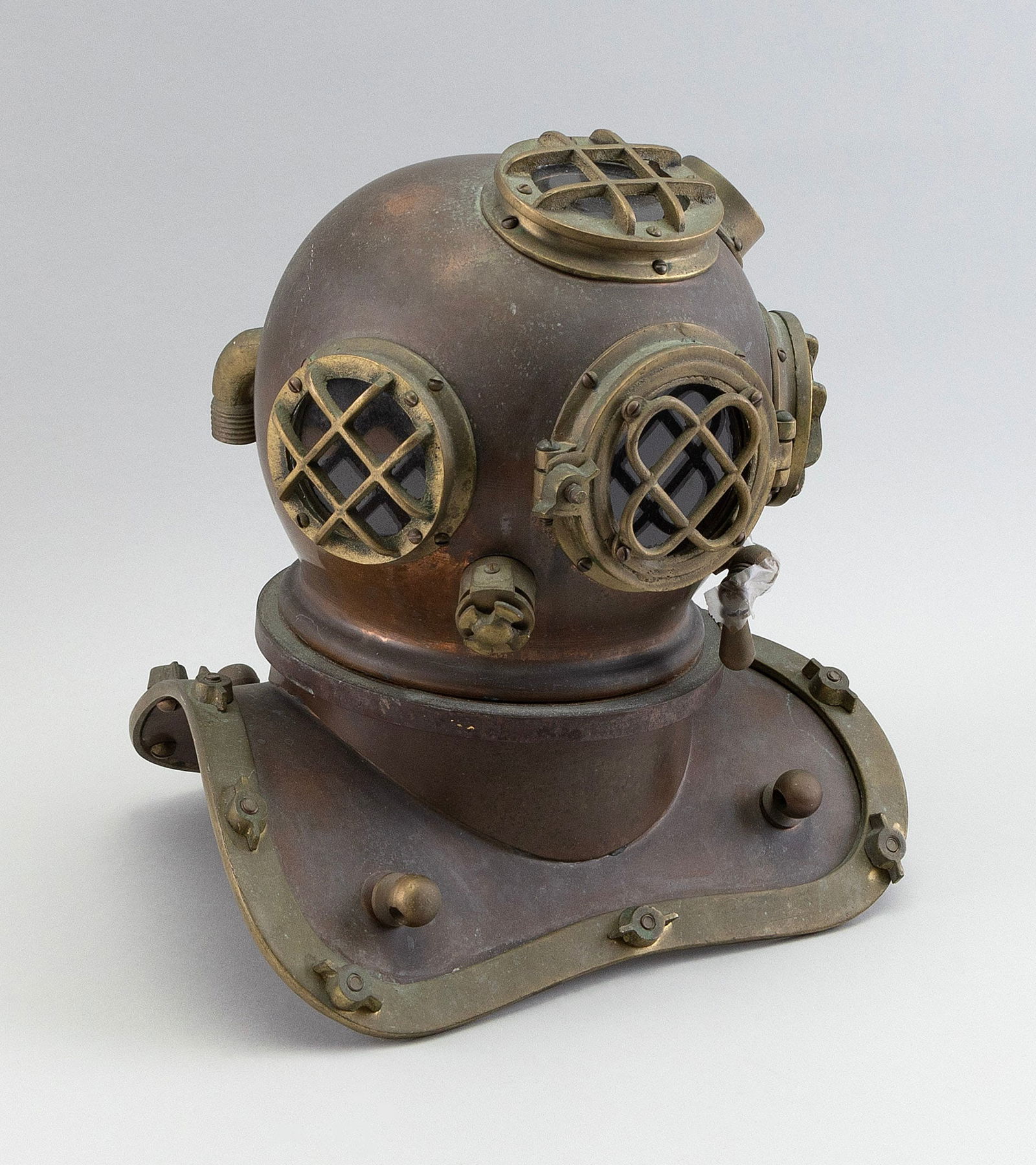 REPRODUCTION COPPER DIVER'S HELMET 20th Century Height 11". Width 10". Depth 9.25". (1 of 2)