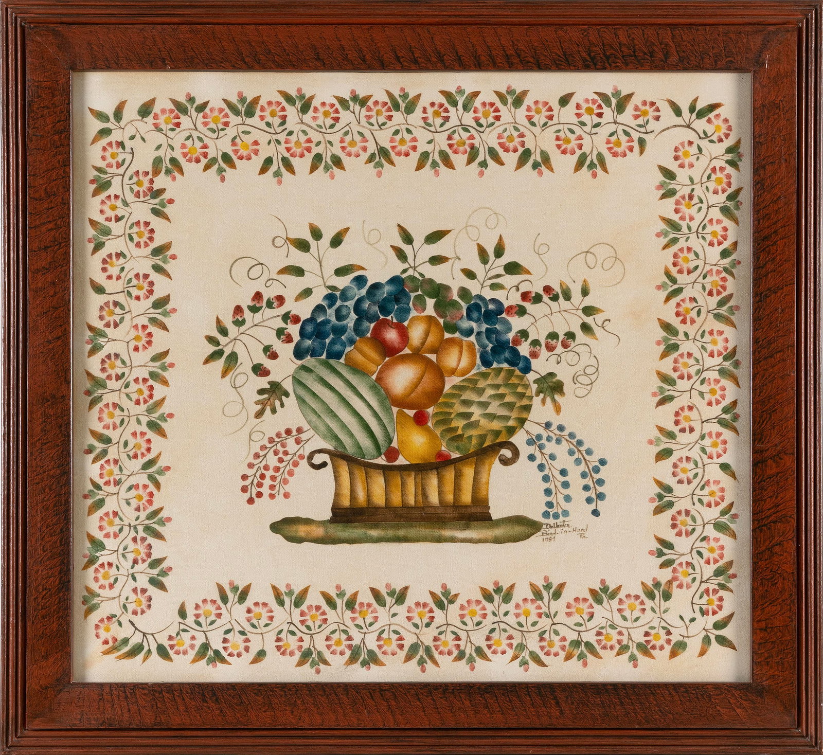 THEOREM PAINTING BY MARIE DEVERTER 20th Century 20" x 23" sight. Framed 25.5" x 28". (1 of 2)