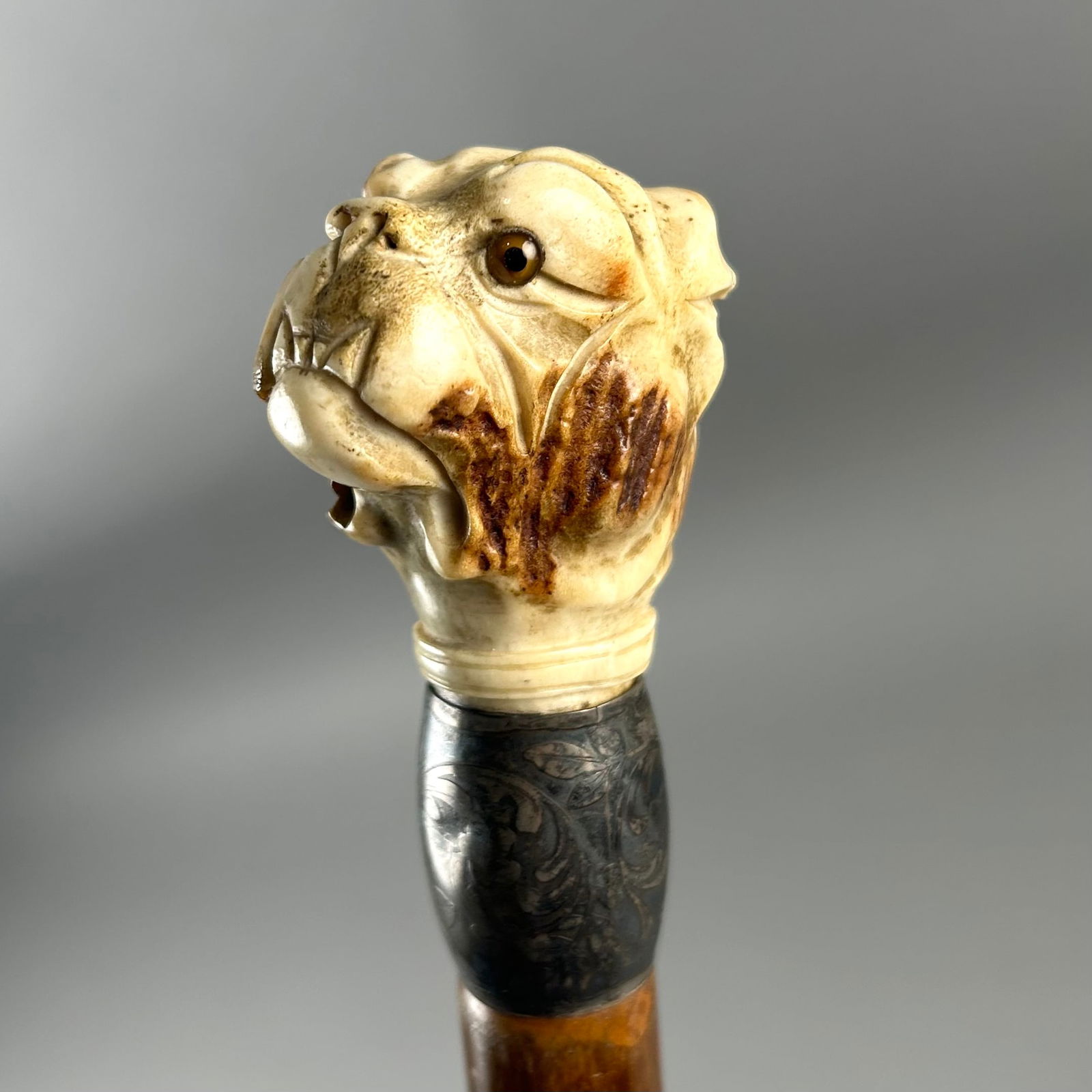 BULLDOG CANE Late 19th/Early 20th Century Length 35.25". (1 of 3)