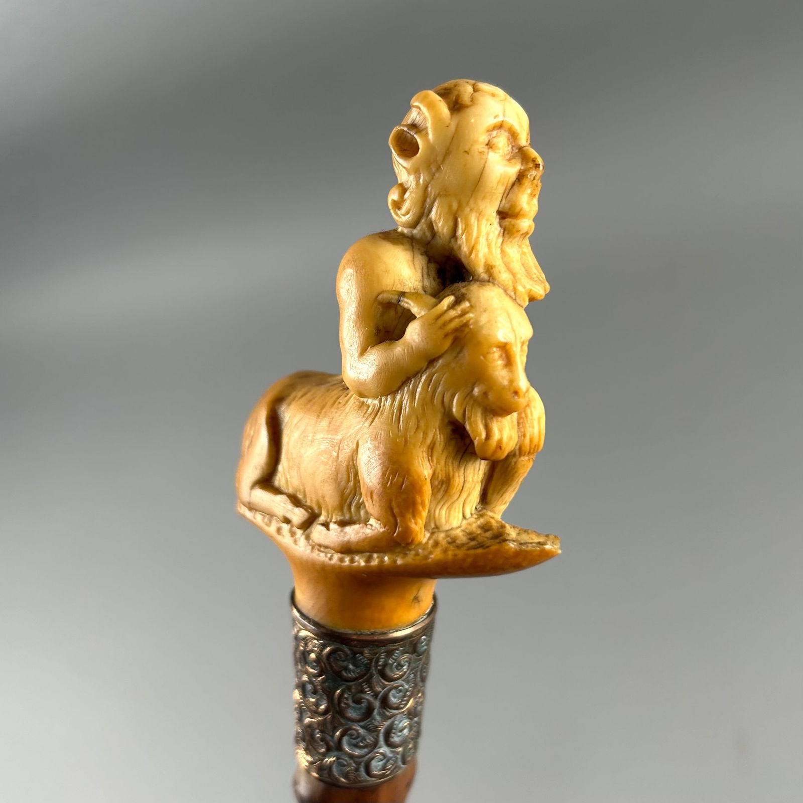 MYTHOLOGICAL GOD CANE Late 19th/Early 20th Century Length 36". (1 of 4)