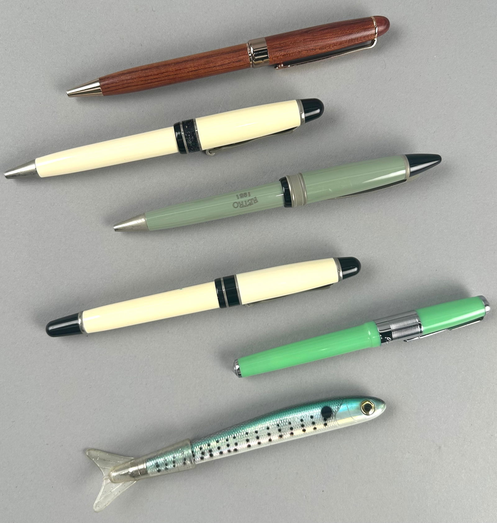 Six Assorted Ballpoint Pens Lengths From 4.75" To 5.75". Auction