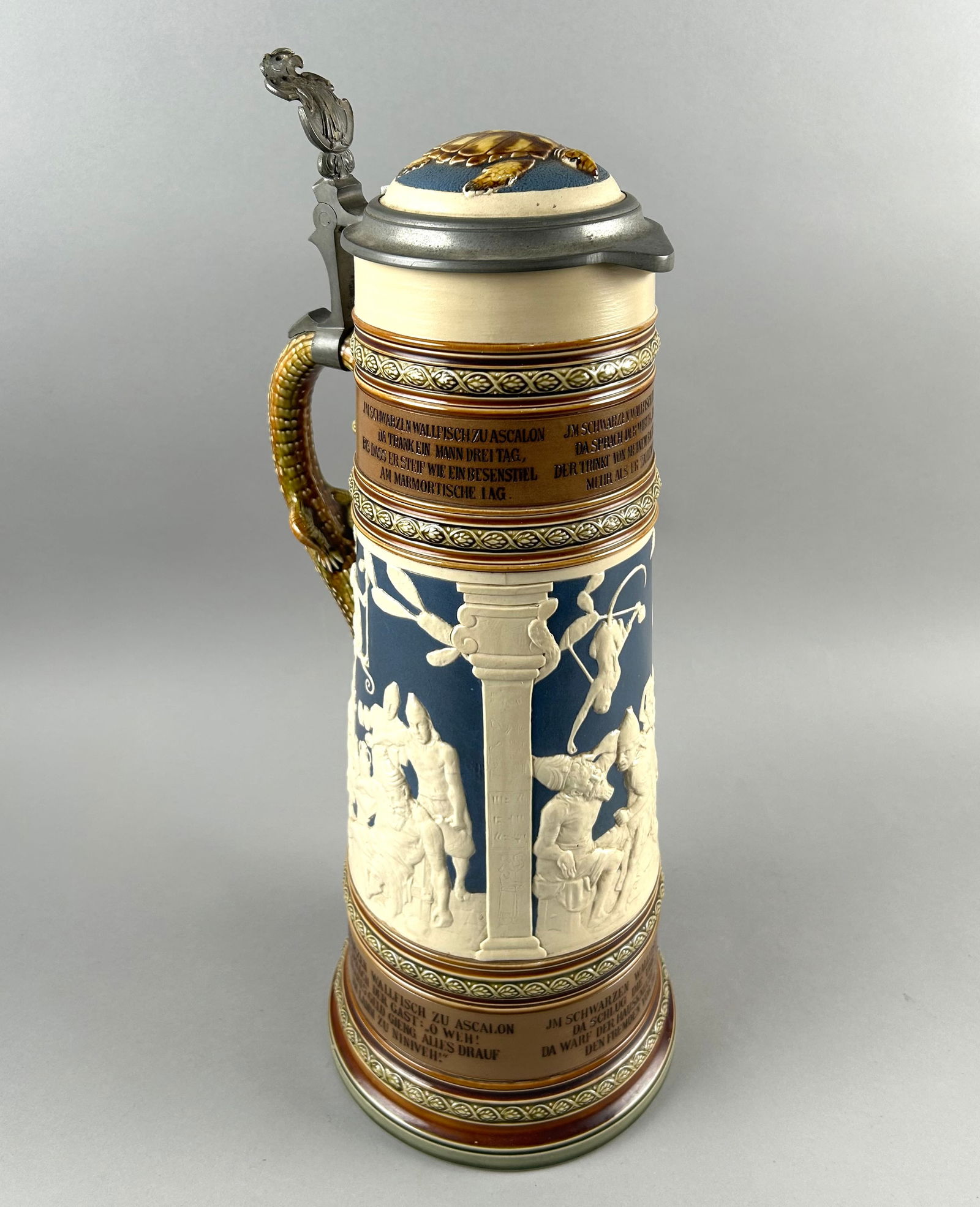 METTLACH 3.0L STEIN #2194 Early 20th Century Height 18". (1 of 8)