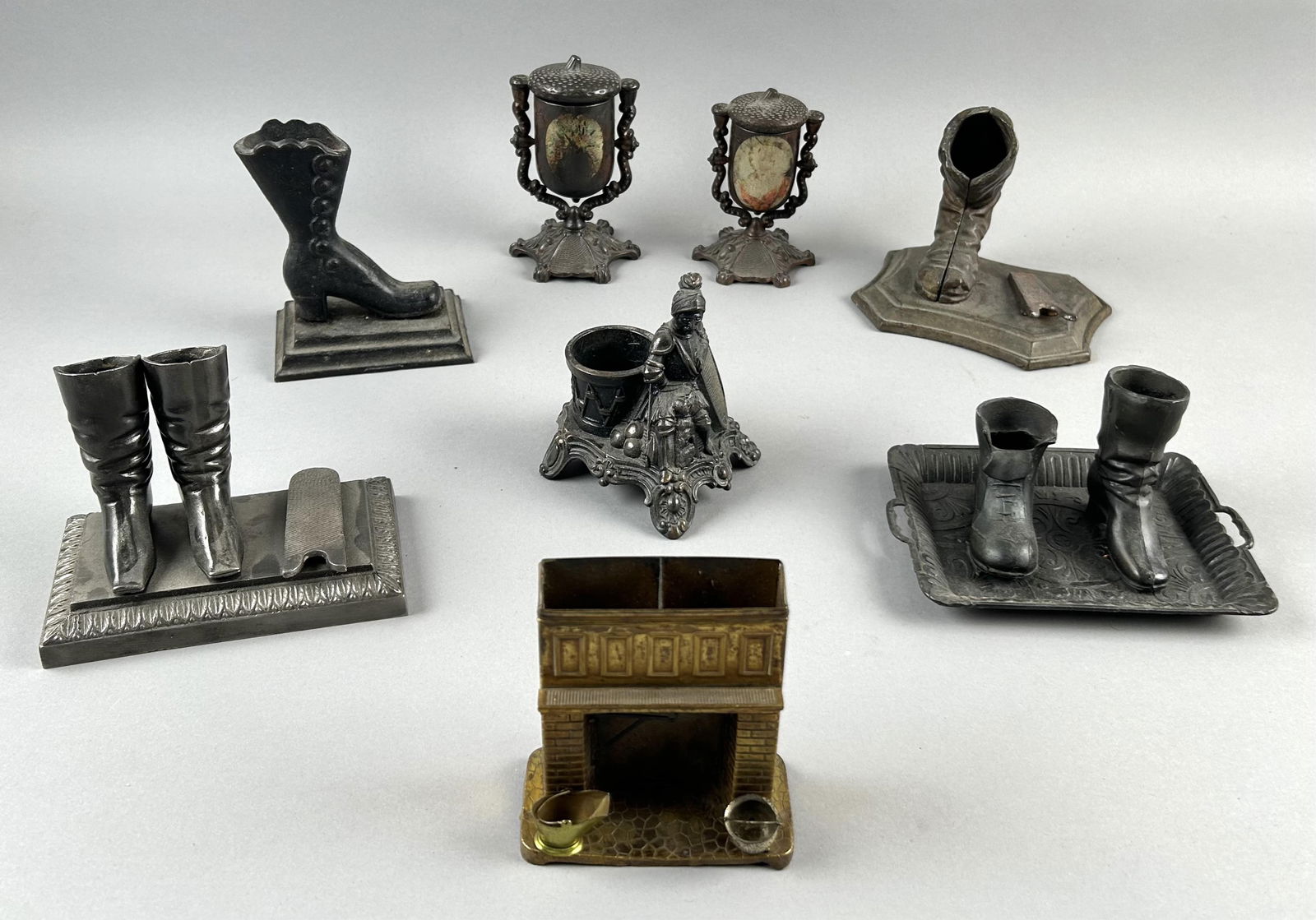 EIGHT MATCH SAFES 19th Century Heights from 3" to 5.25". (1 of 7)