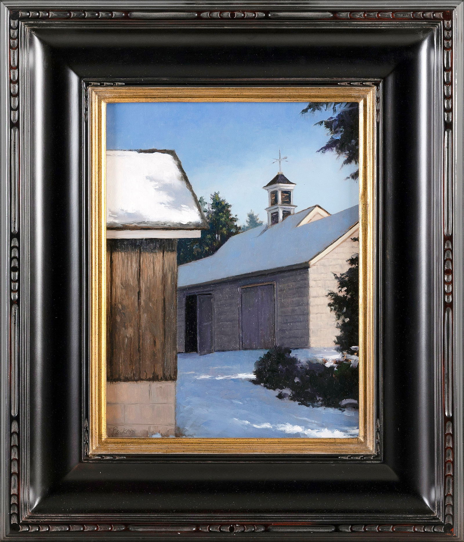 DAVID PELKON (Connecticut, Contemporary), “First Winter in New England”., Oil on panel, (1 of 2)