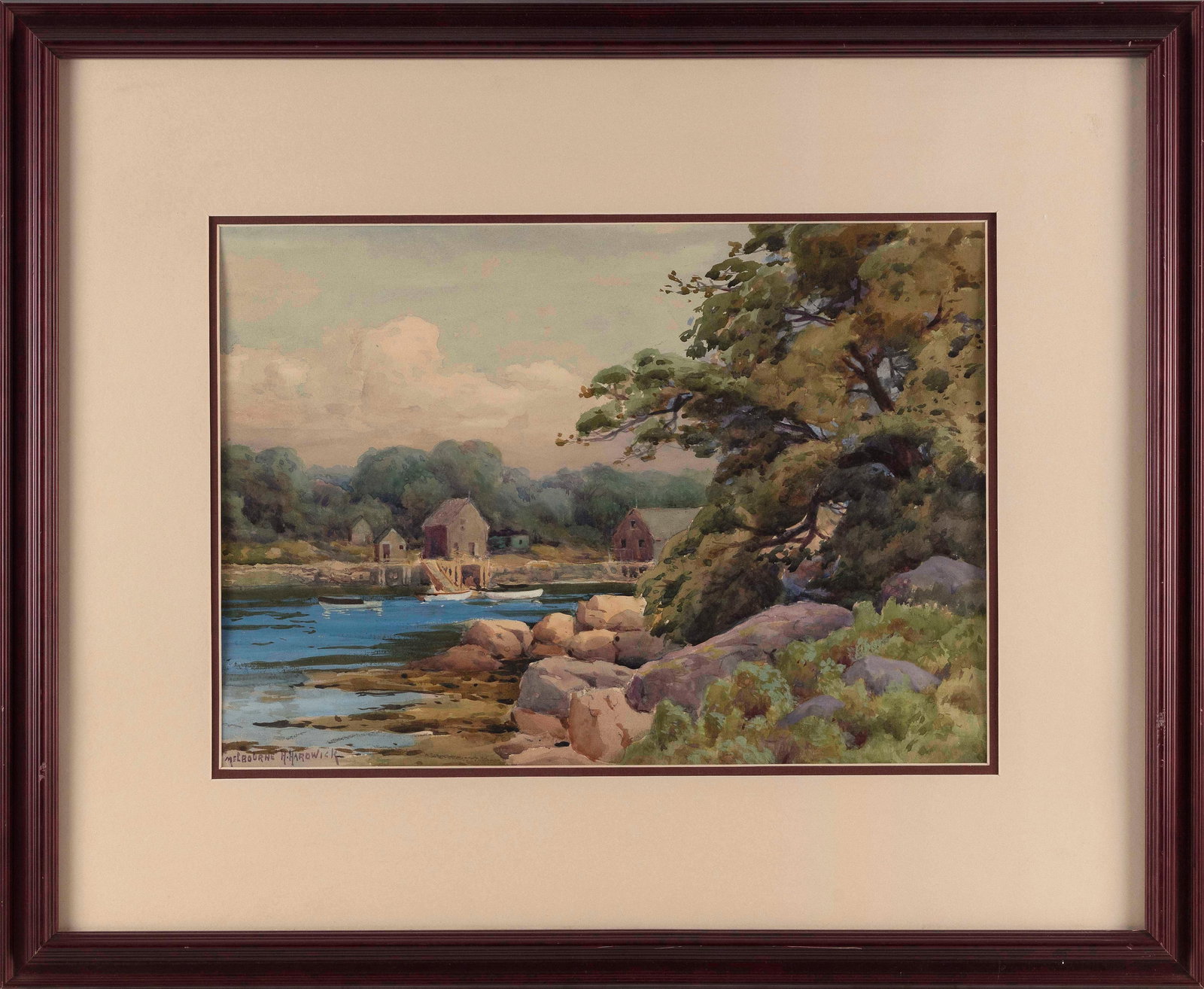 MELBOURNE HAVELOCK HARDWICK (Massachusetts/Canada, 1857-1916), Spring landscape., Watercolor, 13" x (1 of 2)