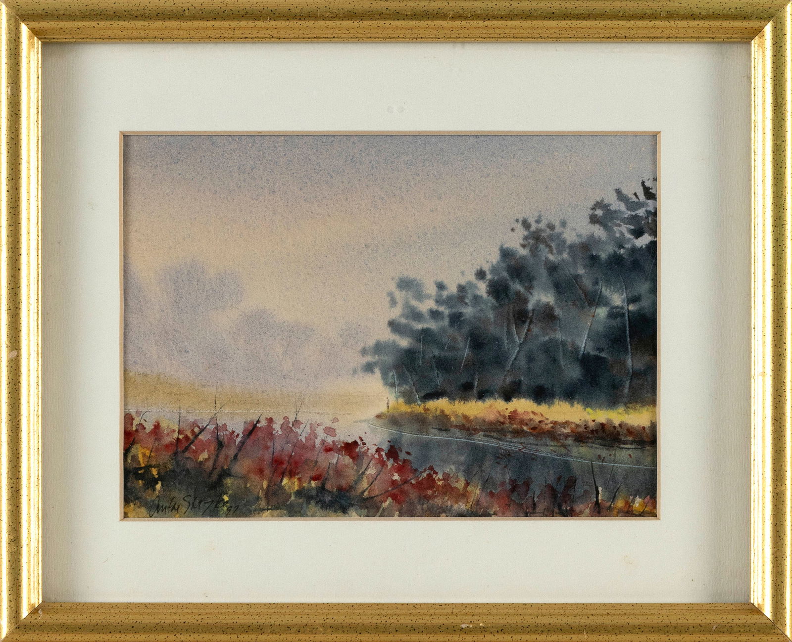ANTON (TONY) STETZKO (Massachusetts, 1950-2015), Quiet stream., Watercolor on paper, 5.5" x 7.25" (1 of 2)