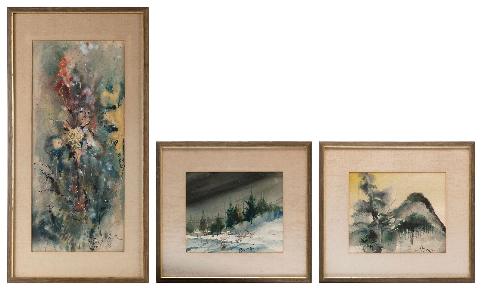 W. CARL BURGER (Germany/New Jersey, 1925-2023), Three watercolors (1 of 2)