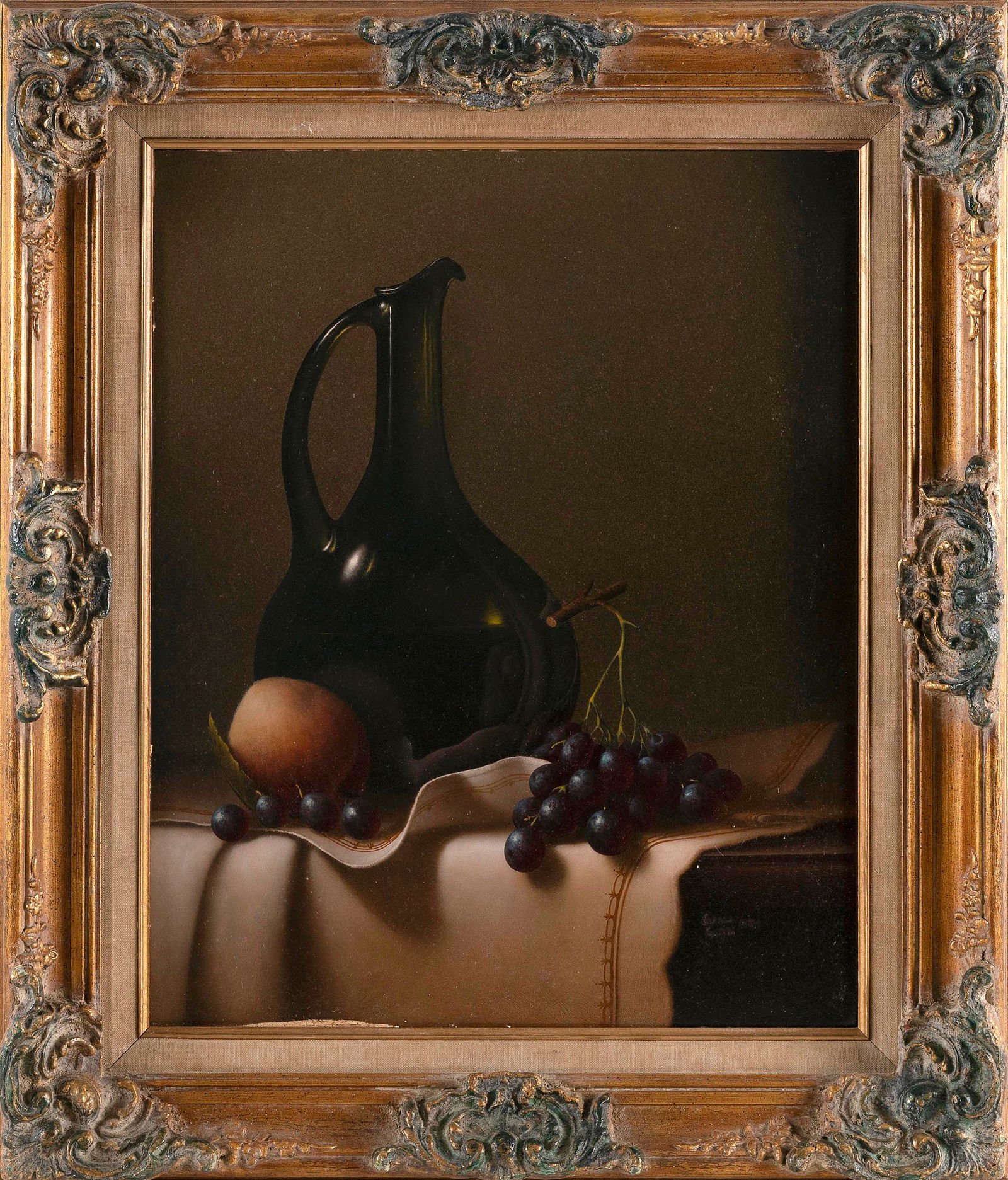 GERALD GATSKI (America, 20th Century), "An Evening's Solace", Oil on canvas, 20" x 16". Framed 26" x (1 of 2)