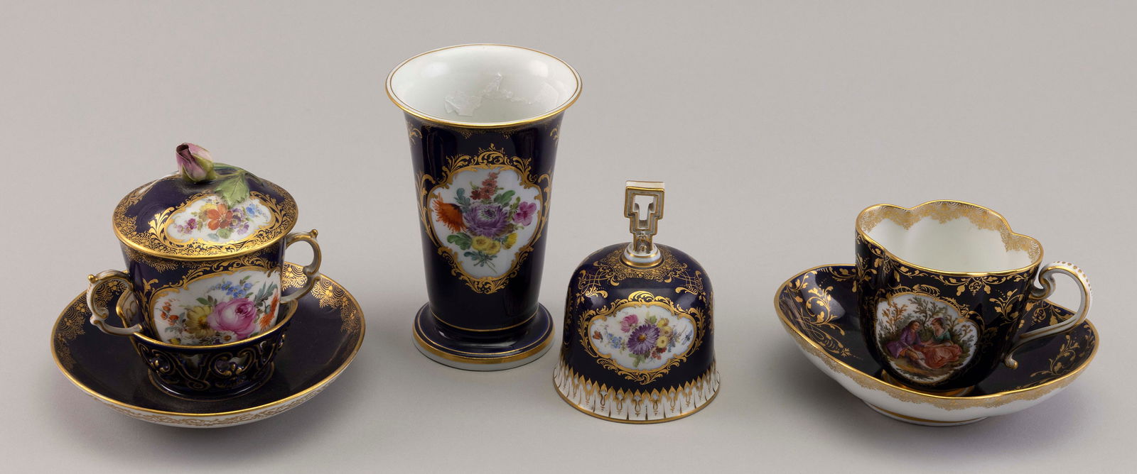 SIX PIECES OF MEISSEN PORCELAIN Late 19th Century Heights from 2" to 5". (1 of 2)